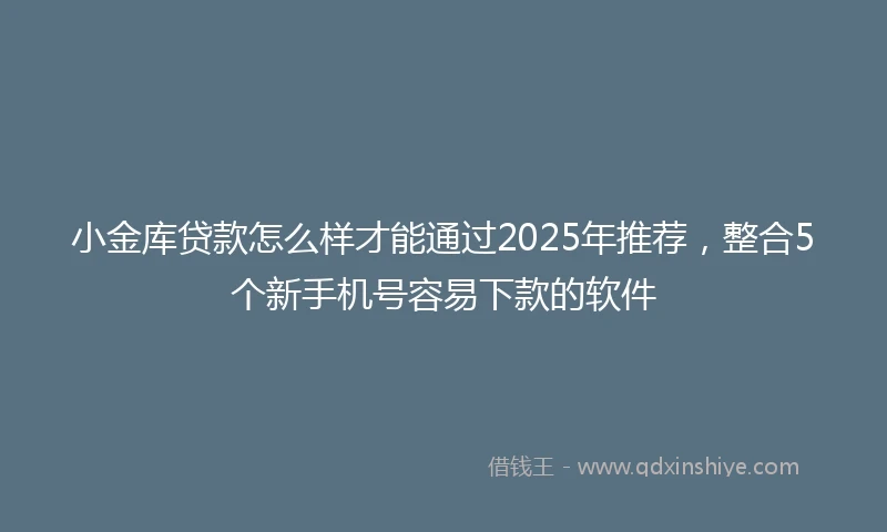 小金库贷款怎么样才能通过2025年推荐，整合5个新手机号容易下款的软件