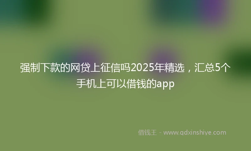 强制下款的网贷上征信吗2025年精选，汇总5个手机上可以借钱的app