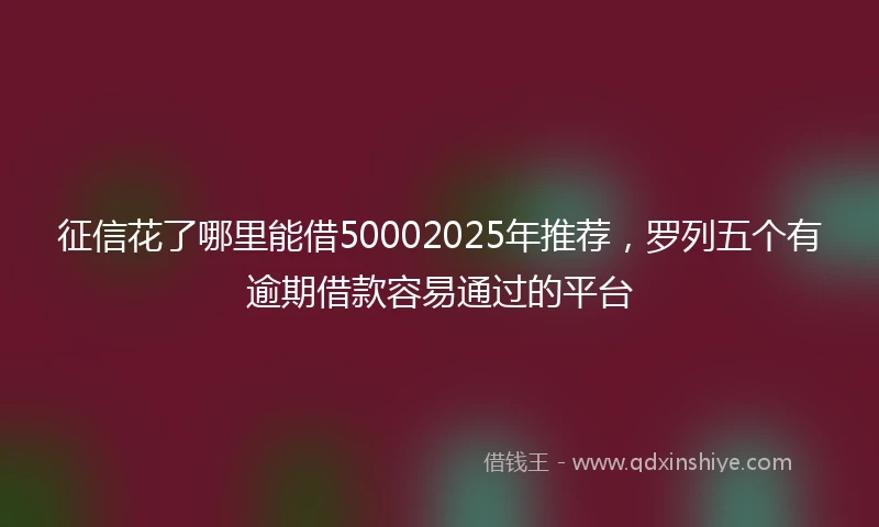 征信花了哪里能借50002025年推荐，罗列五个有逾期借款容易通过的平台