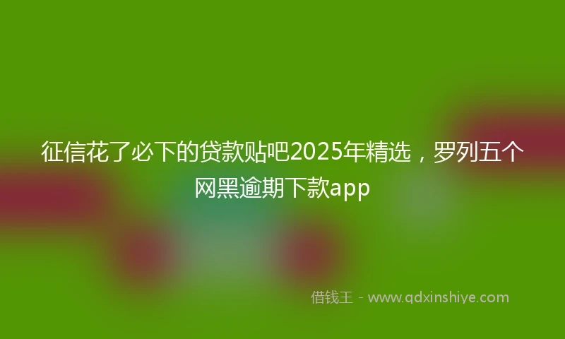 征信花了必下的贷款贴吧2025年精选,罗列五个网黑逾期下款app