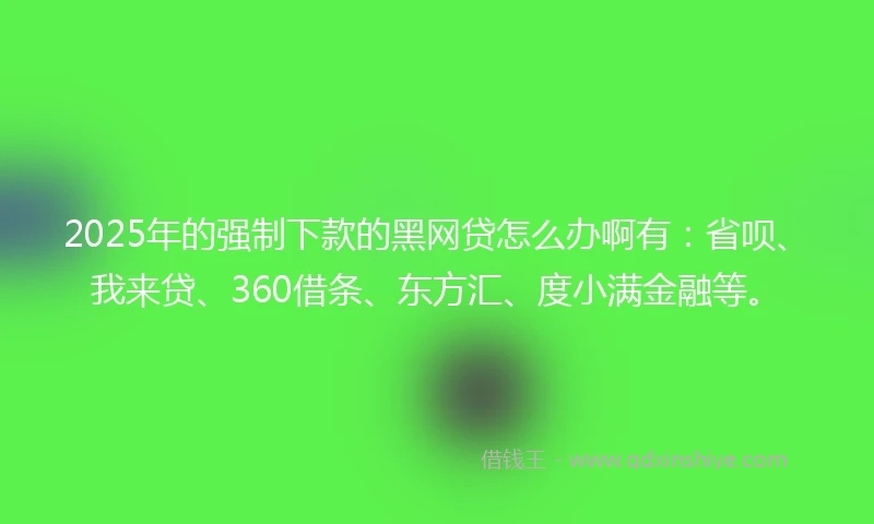 2025年的强制下款的黑网贷怎么办啊有：省呗、我来贷、360借条、东方汇、度小满金融等。
