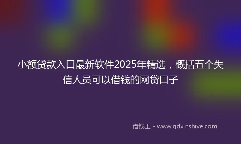 小额贷款入口最新软件2025年精选，概括五个失信人员可以借钱的网贷口子