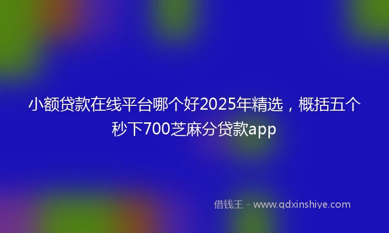 小额贷款在线平台哪个好2025年精选，概括五个秒下700芝麻分贷款app