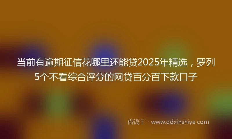 当前有逾期征信花哪里还能贷2025年精选，罗列5个不看综合评分的网贷百分百下款口子