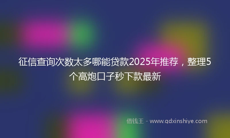 征信查询次数太多哪能贷款2025年推荐，整理5个高炮口子秒下款最新