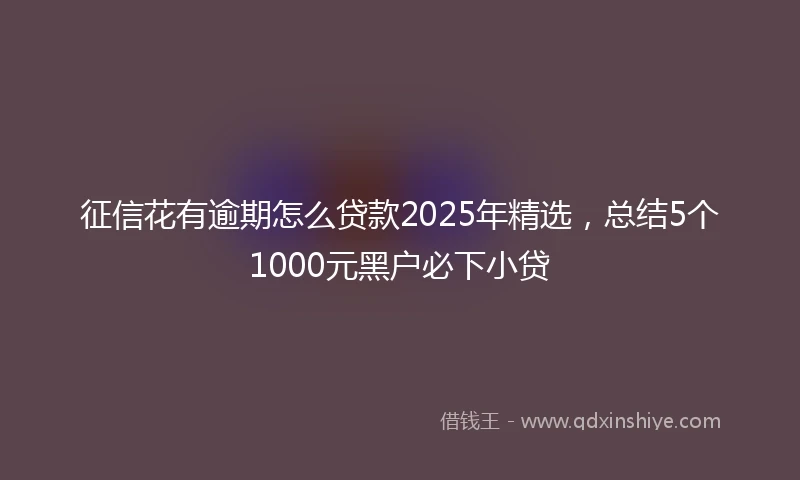 征信花有逾期怎么贷款2025年精选,总结5个1000元黑户必下小贷