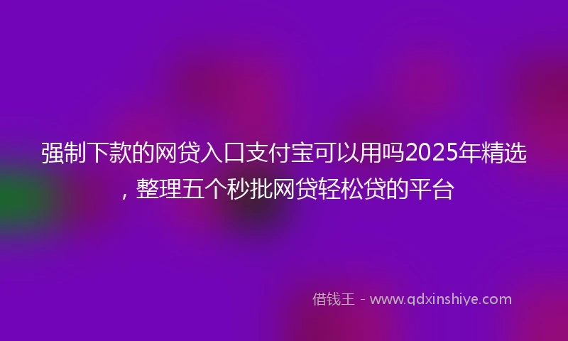 强制下款的网贷入口支付宝可以用吗2025年精选，整理五个秒批网贷轻松贷的平台