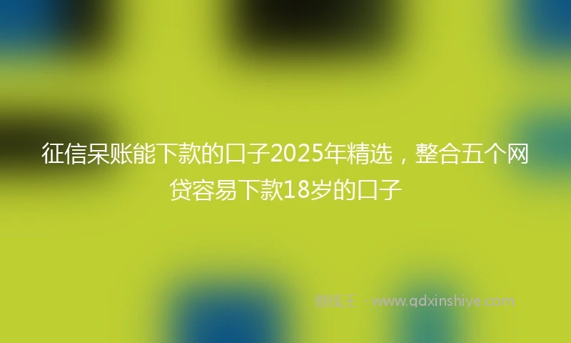 征信呆账能下款的口子2025年精选，整合五个网贷容易下款18岁的口子