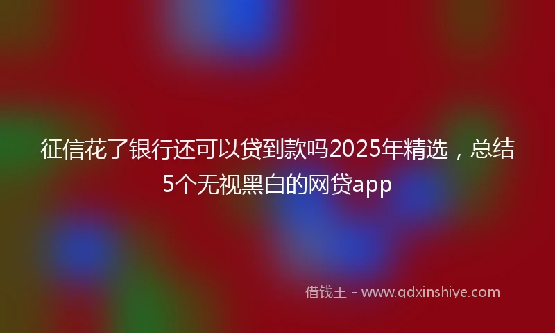 征信花了银行还可以贷到款吗2025年精选，总结5个无视黑白的网贷app