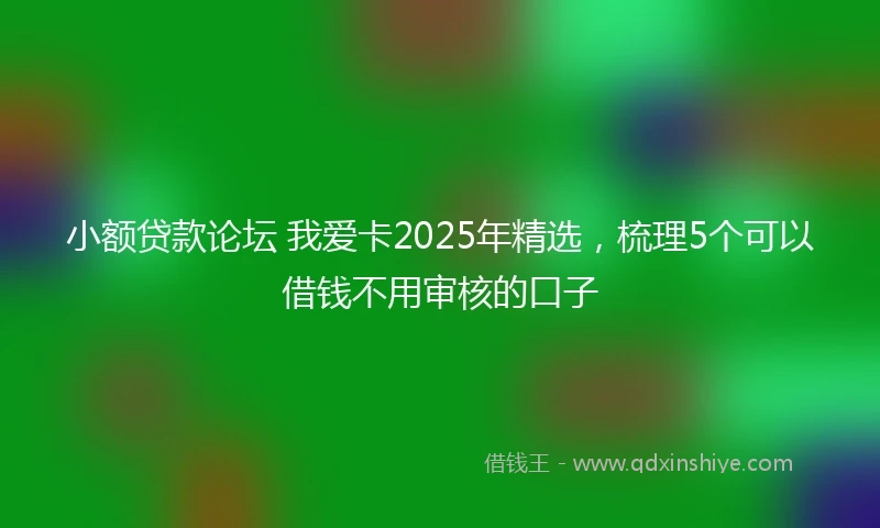 小额贷款论坛 我爱卡2025年精选，梳理5个可以借钱不用审核的口子