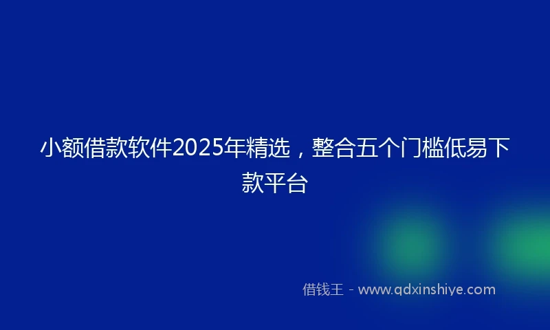 小额借款软件2025年精选，整合五个门槛低易下款平台