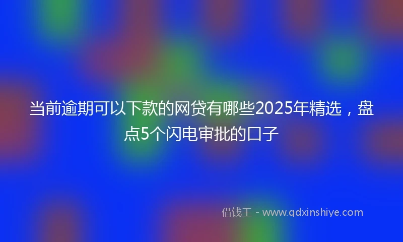 当前逾期可以下款的网贷有哪些2025年精选，盘点5个闪电审批的口子