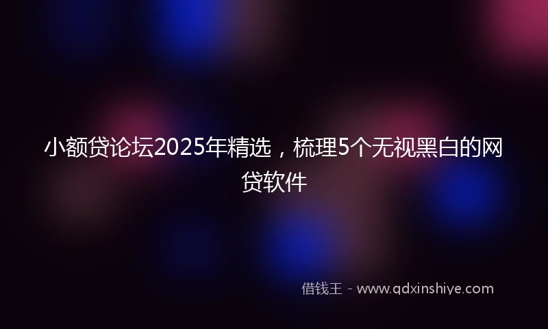小额贷论坛2025年精选，梳理5个无视黑白的网贷软件
