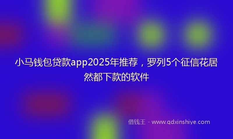 小马钱包贷款app2025年推荐，罗列5个征信花居然都下款的软件
