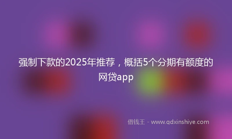 强制下款的2025年推荐，概括5个分期有额度的网贷app