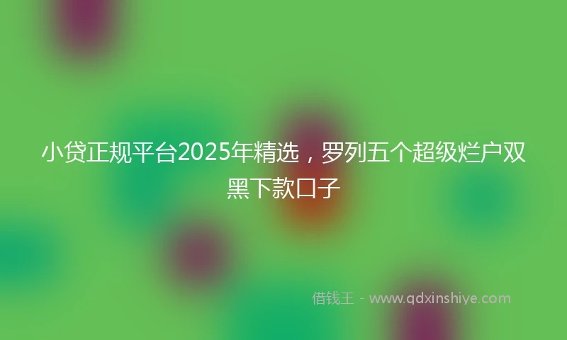 小贷正规平台2025年精选，罗列五个超级烂户双黑下款口子