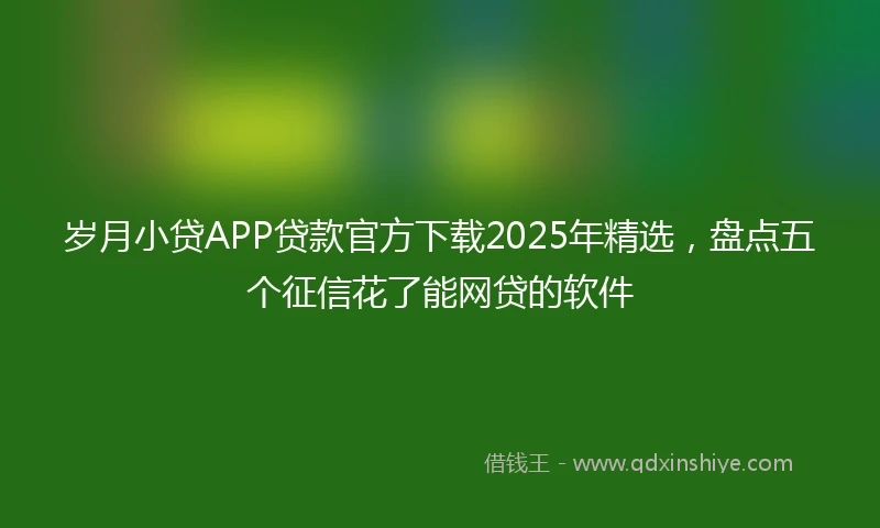 岁月小贷APP贷款官方下载2025年精选，盘点五个征信花了能网贷的软件