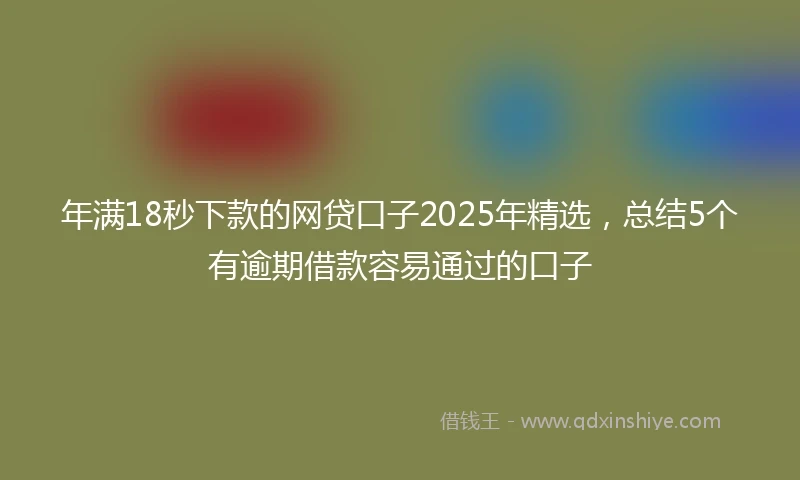年满18秒下款的网贷口子2025年精选，总结5个有逾期借款容易通过的口子
