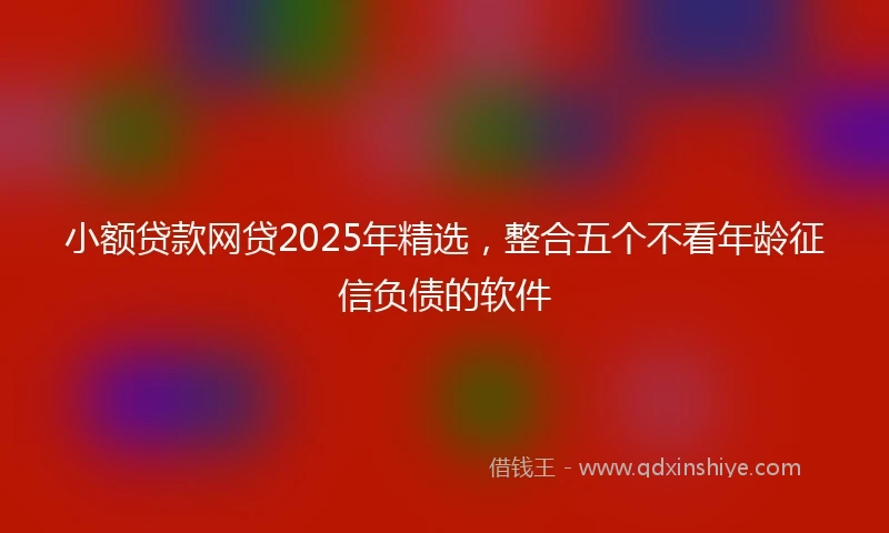 小额贷款网贷2025年精选，整合五个不看年龄征信负债的软件
