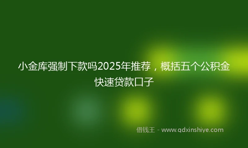 小金库强制下款吗2025年推荐，概括五个公积金快速贷款口子
