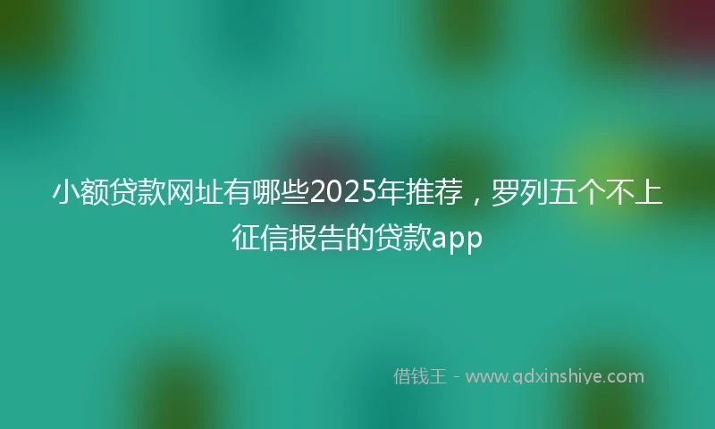 小额贷款网址有哪些2025年推荐，罗列五个不上征信报告的贷款app