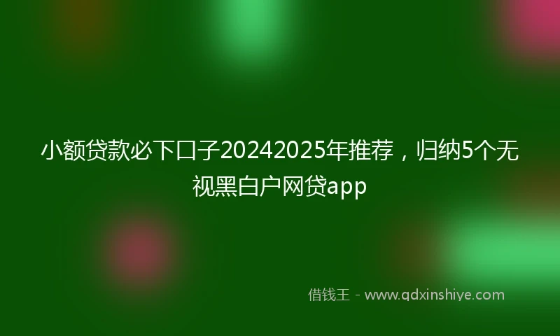 小额贷款必下口子20242025年推荐，归纳5个无视黑白户网贷app