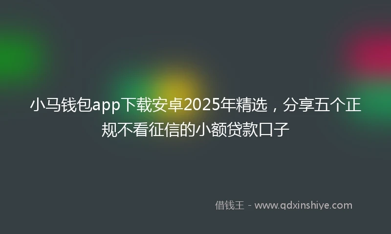 小马钱包app下载安卓2025年精选，分享五个正规不看征信的小额贷款口子