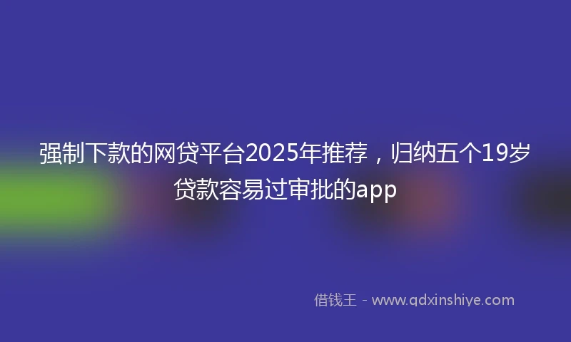 强制下款的网贷平台2025年推荐，归纳五个19岁贷款容易过审批的app