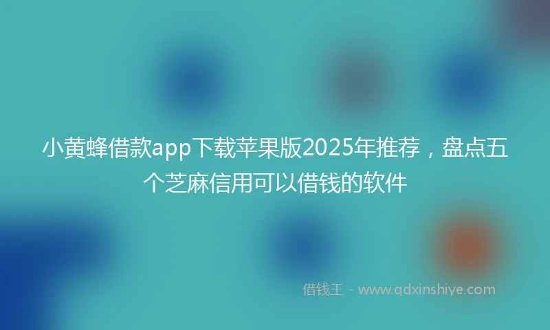 小黄蜂借款app下载苹果版2025年推荐，盘点五个芝麻信用可以借钱的软件
