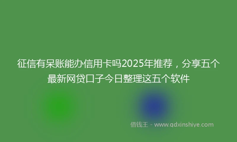 征信有呆账能办信用卡吗2025年推荐，分享五个最新网贷口子今日整理这五个软件