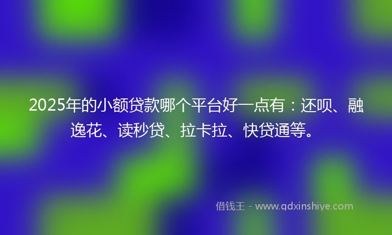 2025年的小额贷款哪个平台好一点有：还呗、融逸花、读秒贷、拉卡拉、快贷通等。