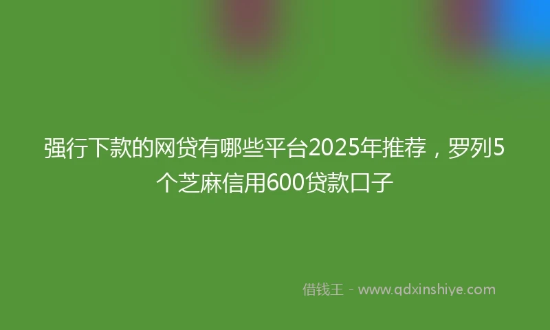 强行下款的网贷有哪些平台2025年推荐，罗列5个芝麻信用600贷款口子