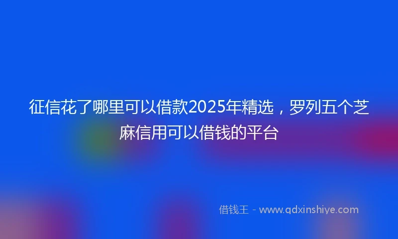 征信花了哪里可以借款2025年精选，罗列五个芝麻信用可以借钱的平台