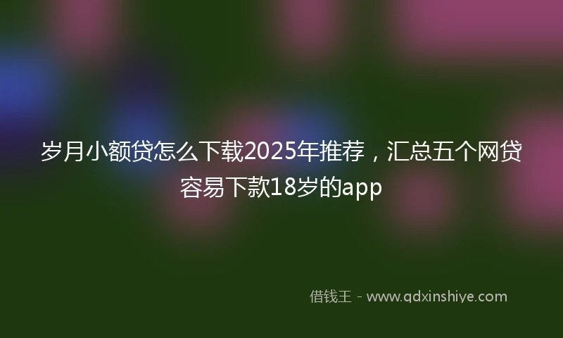 岁月小额贷怎么下载2025年推荐，汇总五个网贷容易下款18岁的app