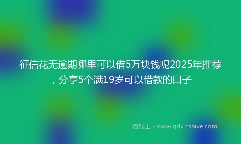征信花无逾期哪里可以借5万块钱呢2025年推荐，分享5个满19岁可以借款的口子