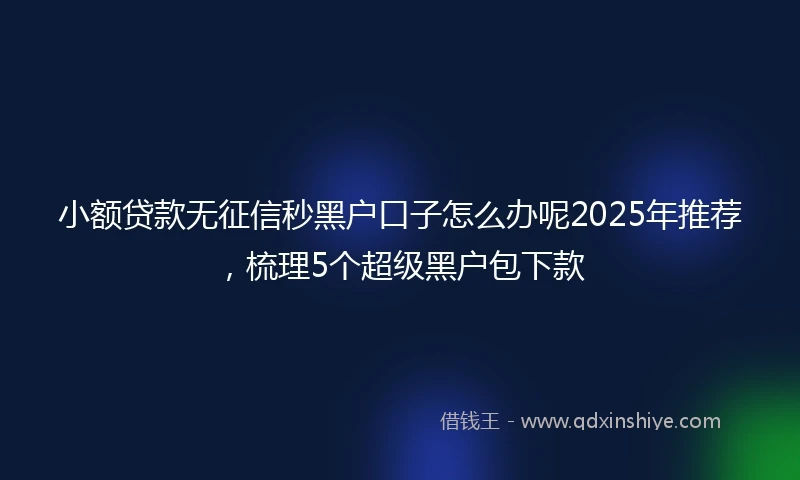 小额贷款无征信秒黑户口子怎么办呢2025年推荐，梳理5个超级黑户包下款