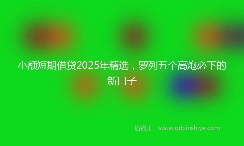小额短期借贷2025年精选，罗列五个高炮必下的新口子