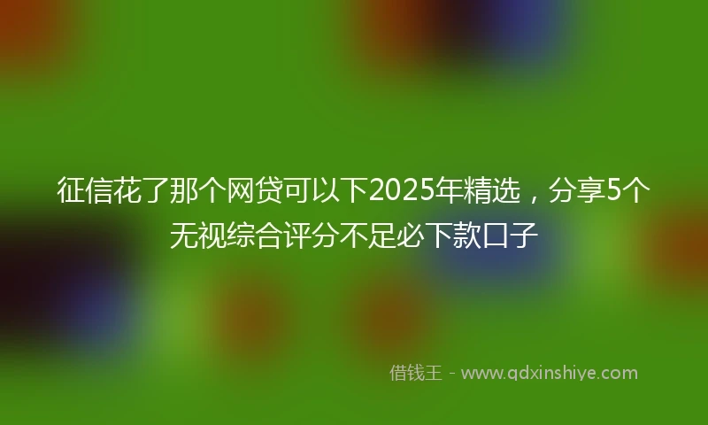 征信花了那个网贷可以下2025年精选，分享5个无视综合评分不足必下款口子