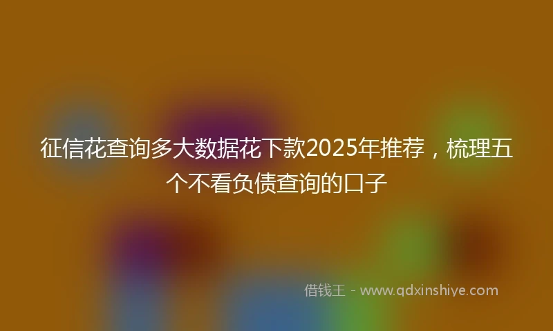 征信花查询多大数据花下款2025年推荐，梳理五个不看负债查询的口子