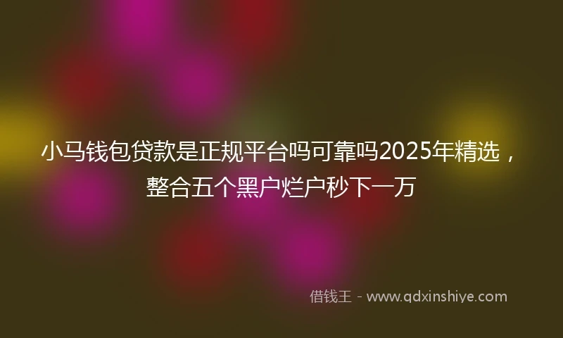 小马钱包贷款是正规平台吗可靠吗2025年精选，整合五个黑户烂户秒下一万