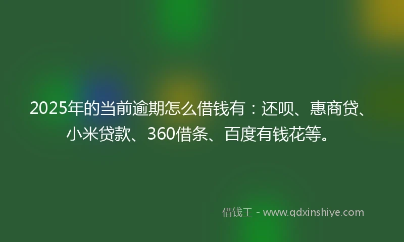 2025年的当前逾期怎么借钱有：还呗、惠商贷、小米贷款、360借条、百度有钱花等。