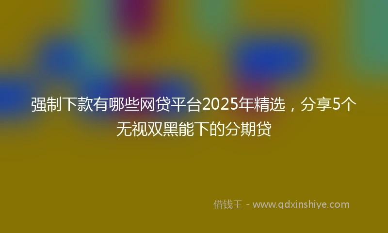强制下款有哪些网贷平台2025年精选，分享5个无视双黑能下的分期贷