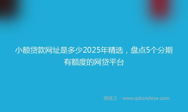 小额贷款网址是多少2025年精选，盘点5个分期有额度的网贷平台
