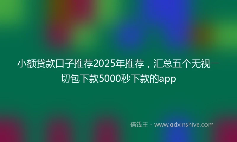 小额贷款口子推荐2025年推荐，汇总五个无视一切包下款5000秒下款的app