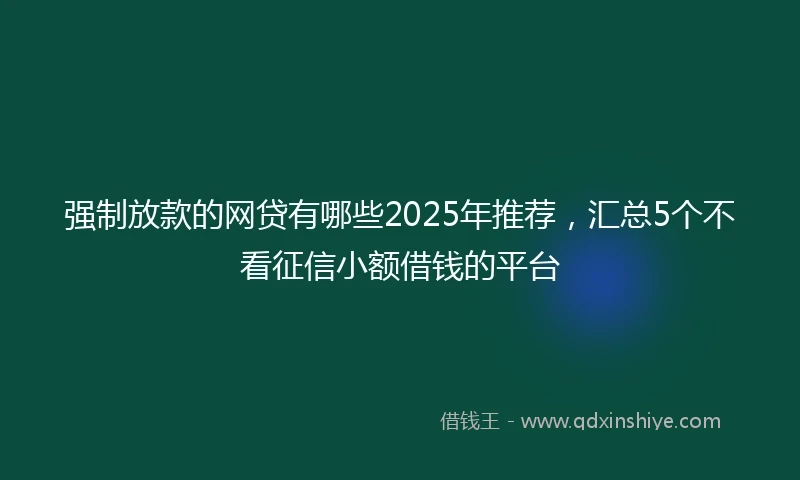 强制放款的网贷有哪些2025年推荐，汇总5个不看征信小额借钱的平台