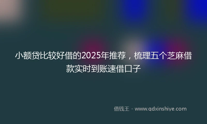 小额贷比较好借的2025年推荐，梳理五个芝麻借款实时到账速借口子