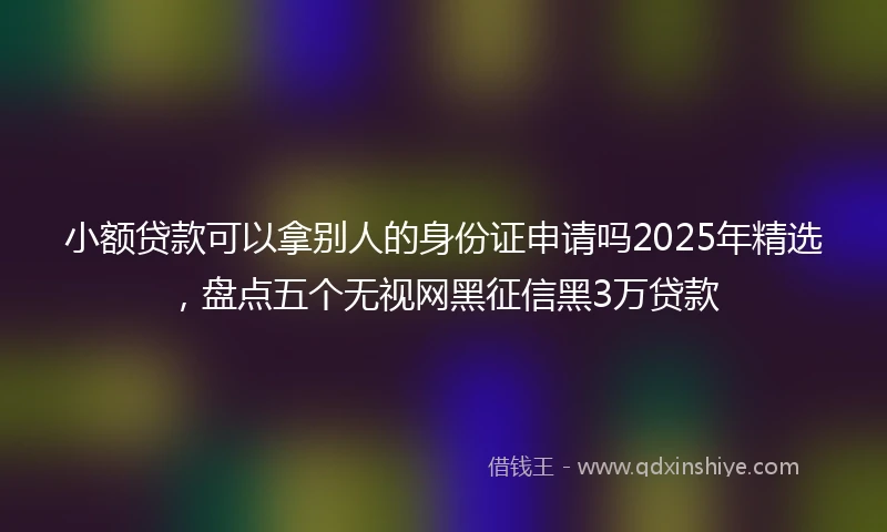 小额贷款可以拿别人的身份证申请吗2025年精选，盘点五个无视网黑征信黑3万贷款