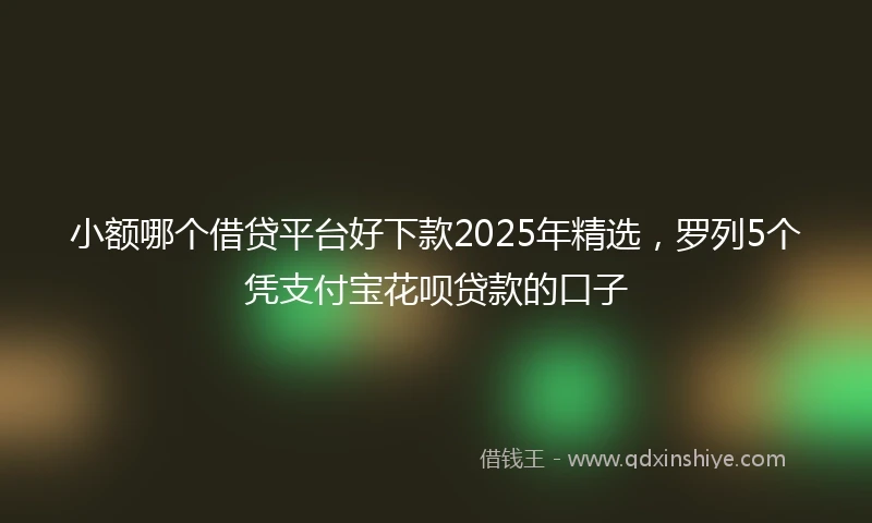 小额哪个借贷平台好下款2025年精选，罗列5个凭支付宝花呗贷款的口子