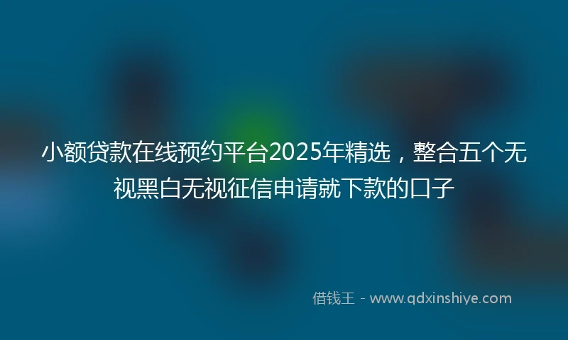 小额贷款在线预约平台2025年精选，整合五个无视黑白无视征信申请就下款的口子