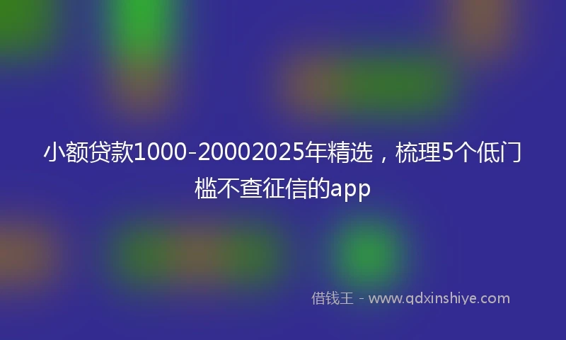 小额贷款1000-20002025年精选，梳理5个低门槛不查征信的app